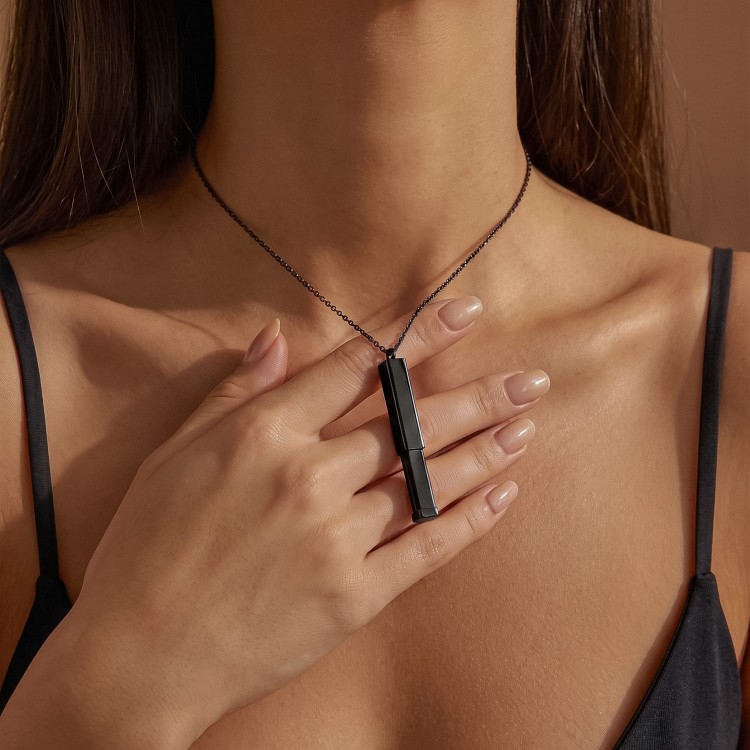Подвеска Secret Black Подвеска прямоугольник серебристая