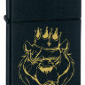 ZIPPO Slim  Black Matte 1618 - Зажигалка ZIPPO Slim  Black Matte с гравировкой лев