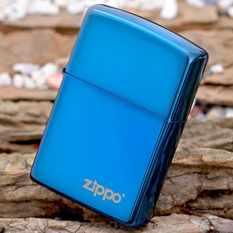 Classic ZIPPO 20446ZL с покрытием Sapphire Зажигалка ZIPPO Classic ZIPPO 20446Z с покрытием Sapphire™, латунь/сталь, синяя, глянцевая, 36x12x56 мм