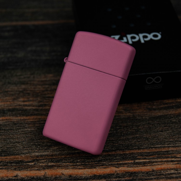 ZIPPO 1638 Slim®  Pink Matte Зажигалка ZIPPO Slim® с покрытием Pink Matte, латунь/сталь, розовая, матовая, 30x10x55 мм